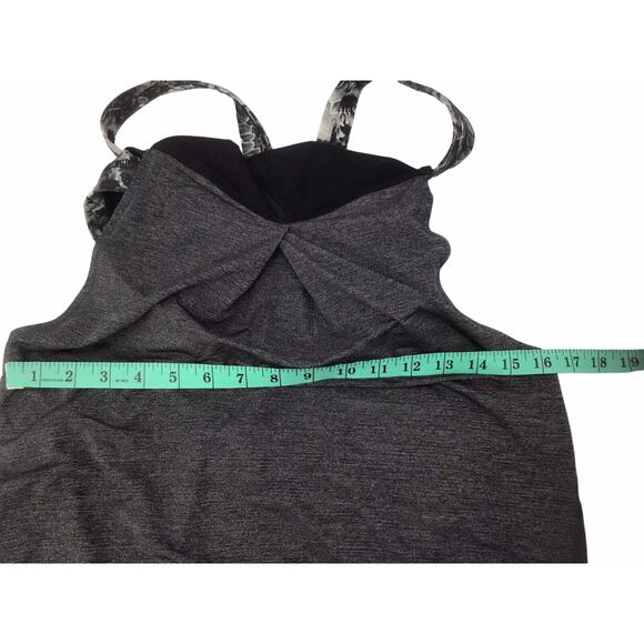 Lululemon Tank Top Attached Sports Bra Gray Black Women’s Size 6 - Picture 6 of 10
